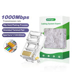 ZoeRax 100-PACK CAT6A CAT6 CAT5E Pass Through Connector Ethernet Connectors UTP Network Plug for Solid Wire and Standard Cable