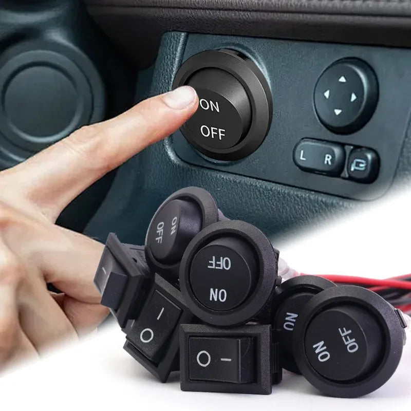 1/5/10/20pcs Motorcycle Mini Round Rocker Switch 12 Volt on/Off Toggle Switch 15cm Pre-Wired Auto Marine Electrical Switch