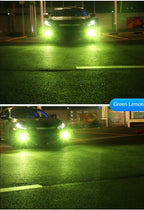 Car Led Fog Lamp with Flashing 3030 Three-Color Fog Lamp Bulb Red Green Pink Blue Super Bright H3 H8 H11 9006 9005 H7 Modified