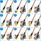 Kit Set PL259 SO239 SL16 UHF Female Flange to SMA RP-SMA RP SMA Male Female 90 Degree 4 Hole 25 * 25mm Pigtail Jumper RG316 Cabl