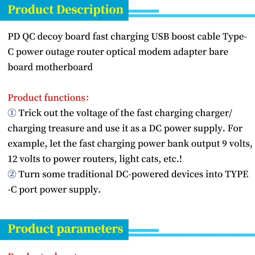 Decoy Board USB Boost Module PPS/QC4 FCP AFC Type-C Trigger Polling Detector Power Fast Charging PD/QC/AFC Type-C