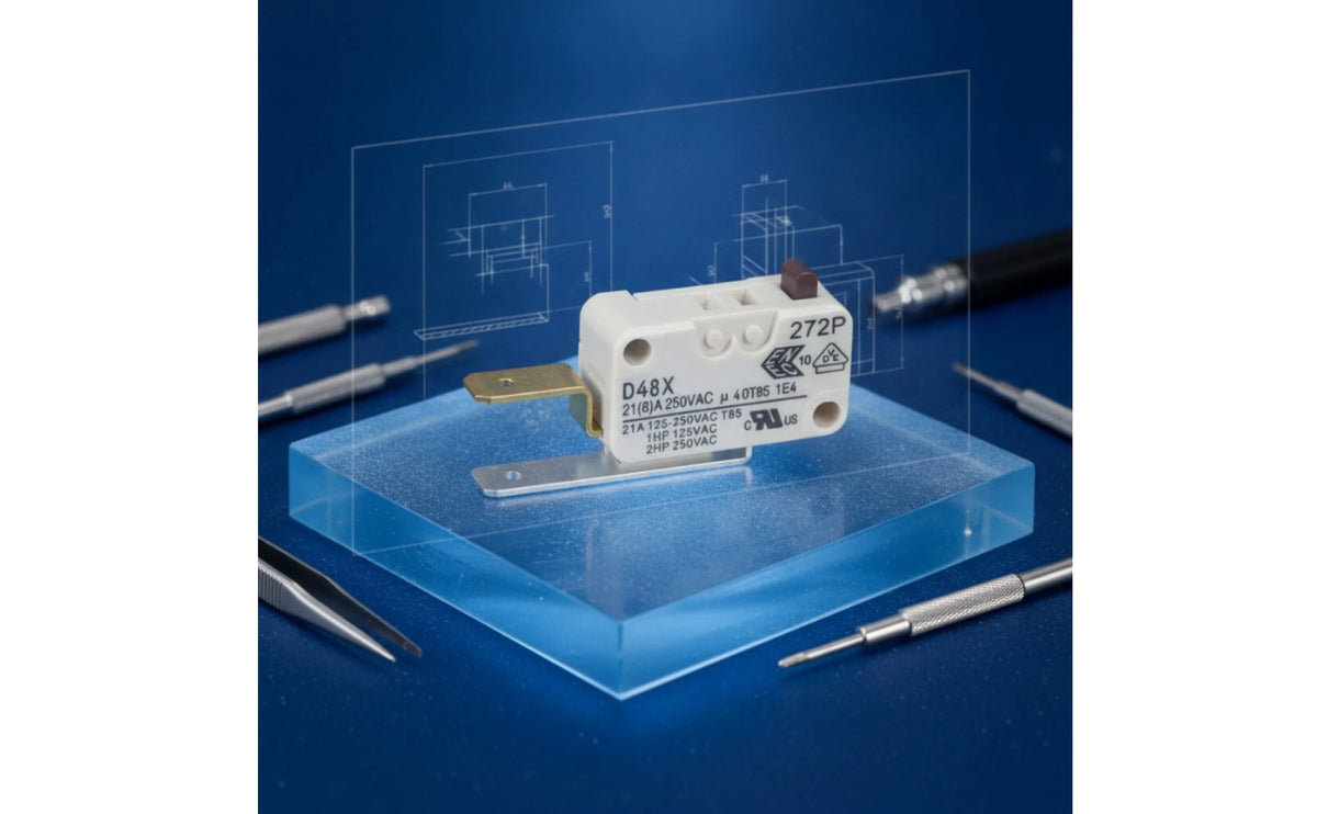 Microswitch with Actuator Compact Rectangular Microswitch Limit Switch Snap Action Mechanical for Technicians, Control Panels