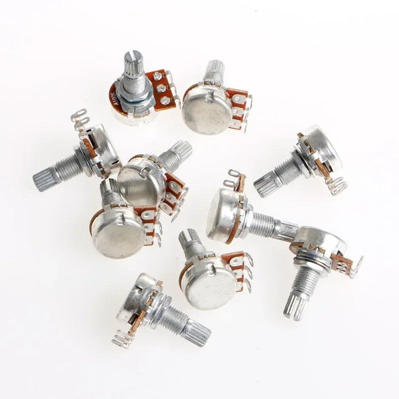 A100K Potentiometer Splined Pot Electric Guitar Bass Effect Amp Tone Volume 15mm