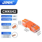 5Pcs Quick Lever Wire Connectors for Compact Plug In Male Female Terminals Blocks Home Wiring Orange 24A 20-13AWG