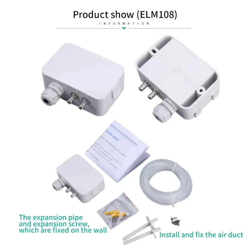 ELM110/112/116 Micro Differential Pressure Transmitter Air Pressure Transmitter Pressure Sensor 100-1000Pa