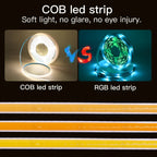 3MM 5MM 8MM COB LED Strip DC 5V/12V/24V High Density Flexible LED Strip Light with Adhesive TV Backlights Home Cabinet Lighting