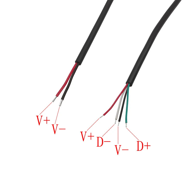 1Pcs 2 Pin 4 Pin Type-C Micro USB USB 2.0 A Male Plug Elbow Head Power Cable Welding Connector DIY Repair Line 0.25M 0.3M 1M
