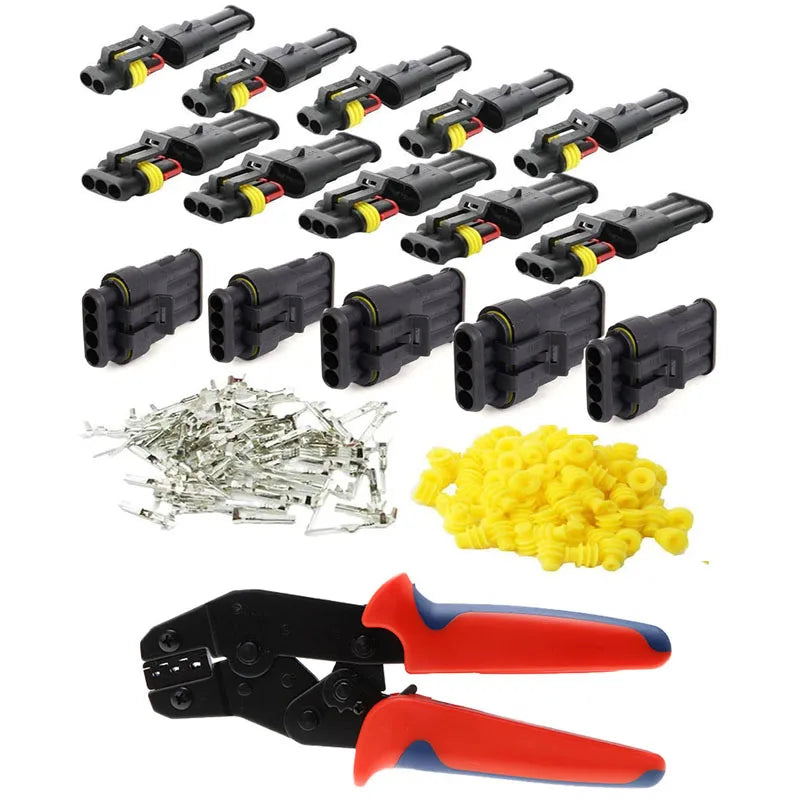 708/408/352/240/296/15pcs HID Waterproof Connectors Car Marine Seal Automotive Electrical Wire Connector Plug Truck Harness