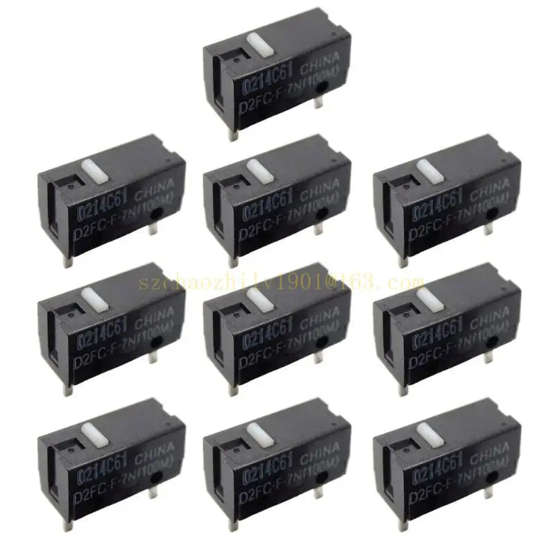 Original Mice Micro Switches D2FC-F-7N(100M) 3Pin WhiteDots 100Millions Clicks,3Pin WhiteDots Touch Switches Micro Hot 100Millio