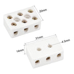 1/2Pcs 380V/25A 3Way 8Hole Ceramic Wiring Terminal Block High Frequency Porcelain Electrical Wire Connector Electrical Equipment