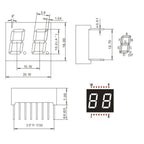 10PCS 4021BH 4021BB 4021BG 4021BW 0.4 Inch Common Anode Two Digit Seven Segment Led Display Tube 16Pin Red Blue Green White