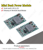 WAVGAT Mini DC-DC 12-24V To 5V 3A Step Down Power Supply Module Voltage Buck Converter Adjustable 97.5% 1.8V 2.5V 3.3V 5V 9V 12V
