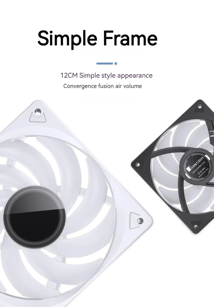 JONSBO SL-120 ARGB Fan 120mm Cooler for PC Case Fan 5V 3PIN/4PIN PWM CPU Cooler PC Fan RGB Front Reverse Case Fan