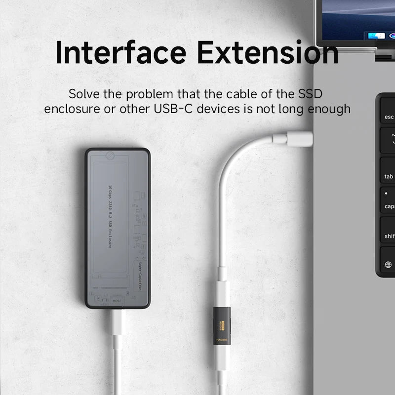 Hagibis USB C Female to USB C Female Adapter 80Gbps 240W USB4 Dual Female Extension Cable Converter for Thunderbolt 5/4 Laptop