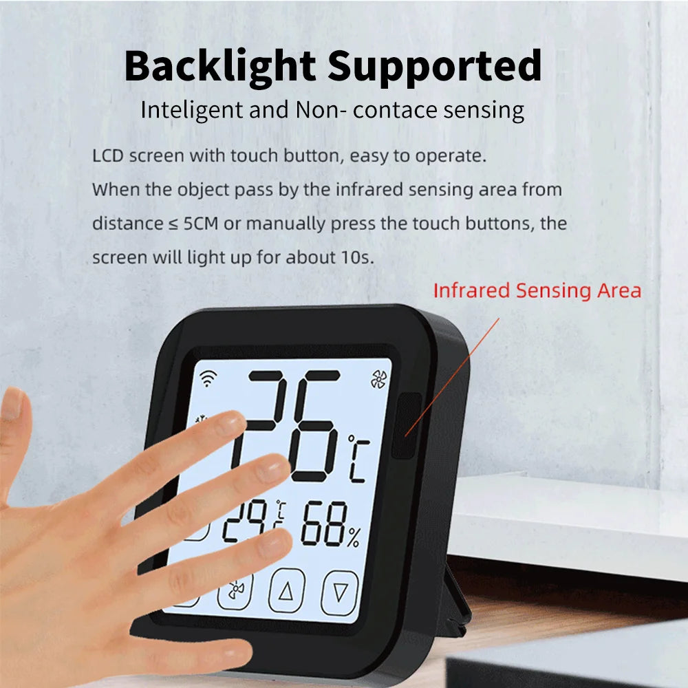 Thermometer Hygrometer With Tuya Temperature Humidity Sensor and AC Remote Backlight Support Work With Yandex Alexa SmartLife