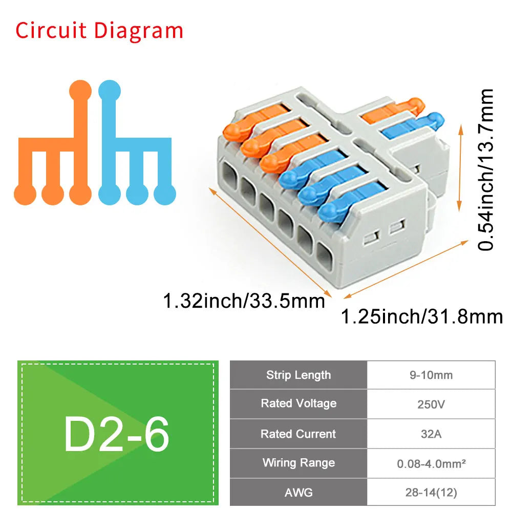 10/50 PCS Universal Compact Mini Fast Wire Connectors Lever Nut Crimp Splitter Electrical Conductors Push-in Home Terminal Block