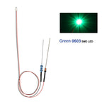 Evemodel 10pcs Pre-wired 0402 0603 0805 SMD LED Lights 50cm Wire with Resistor for 12V AC DC Bright Warm Red Blue Green Yellow