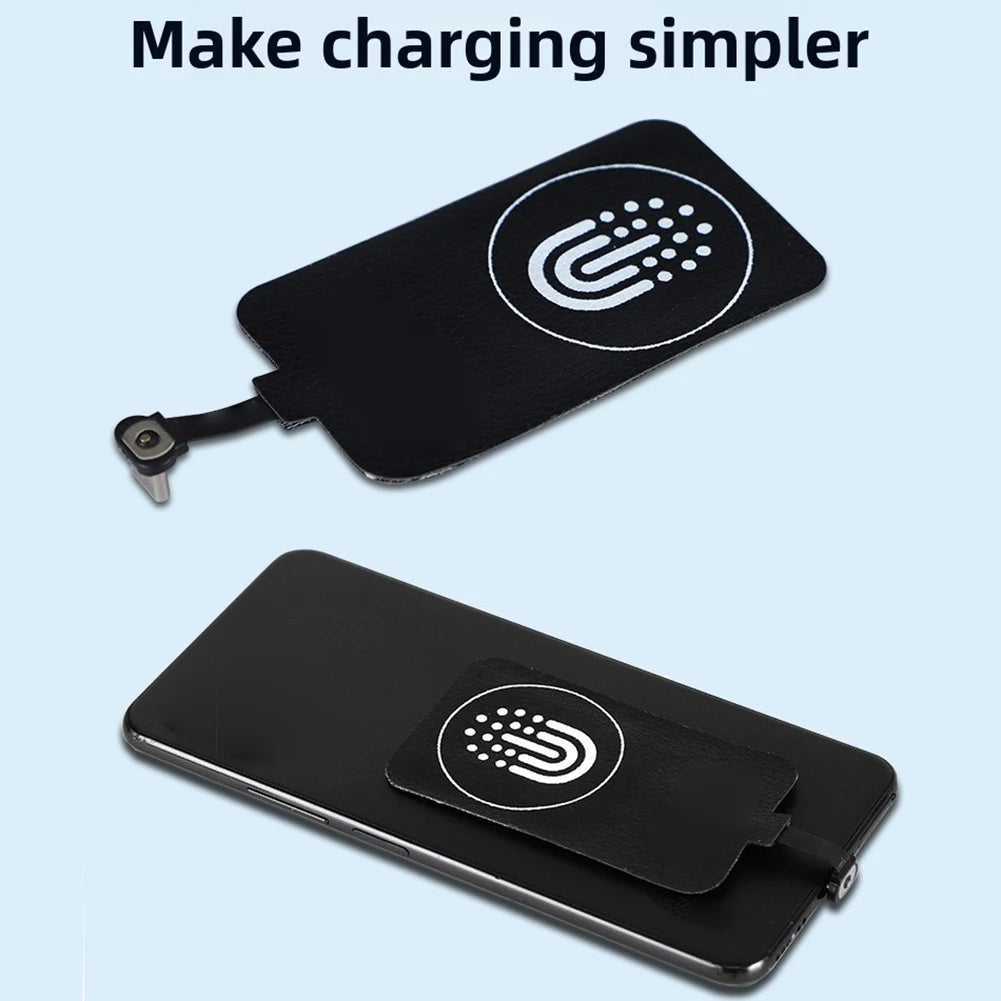 1pc Wireless Charger Adapter Receiver 10W Type-C Wireless Charging Patch Wireless Charging Receiver With Magnetic Charging Cable