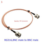 RG316 RG-316 BNC To BNC Female Male Right Angle Connector Adapter for Video Pigtail Jumper Extension RG316 Low Loss 50Ohm Copper