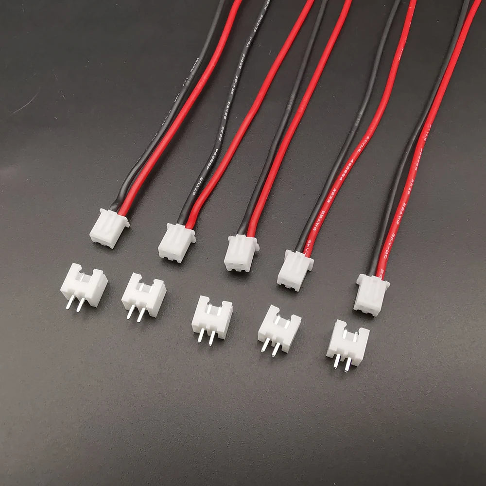 XH 2.54mm Pitch JST 1S 2Pin Balance Plug Conenctor Male Female Plugs Lead Terminal With 22AWG Silicone Wire Cable 10/15/20cm