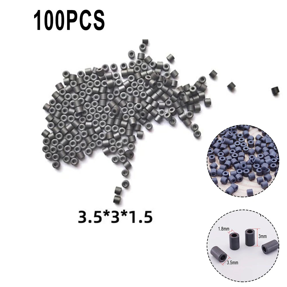 100pcs Hollow Ferrite Beads Filter Rings for Suppressing Spike Interference on Signal and Power Lines in Electronic Applications