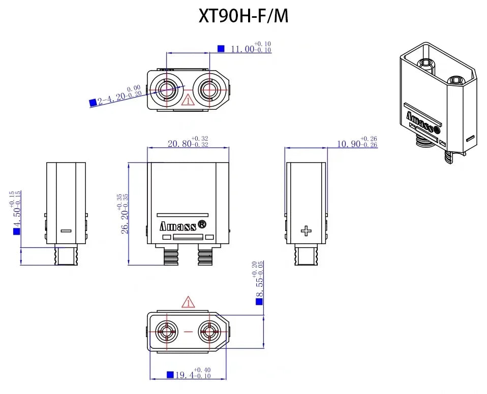XT30U XT60U XT60H XT90 Plug Connector Male / Female with 18/16/14/12/10 AWG Cable Dual Extension Battery for RC Battery Cable
