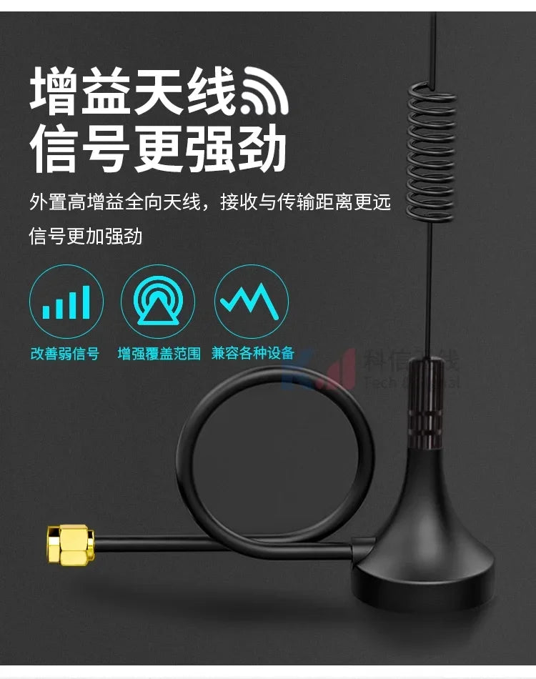 433Mhz 470MHZ 315M SMA Male Wireless Module Omnidirectional LORA Sucker Antenna RG174Smart Meter Reading System High Gain 12DB