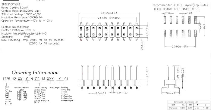 10Pcs  2.54mm /2.0mm /1.27mm Pitch SMD SMT Double Row Male PIN Header 2*2/3/4/5/6/7/8/10/12/20/40/50 PIN Strip Connector