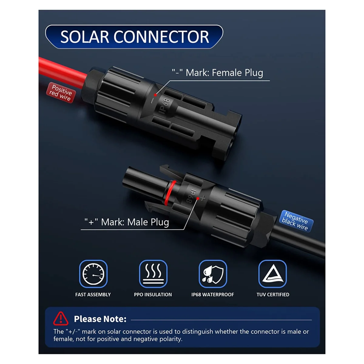 A40I 4-In-1 Solar Panel Connector Extension Cable Splitter for Anderson Connector DC Adapter Power Plug XT60 Female Conn