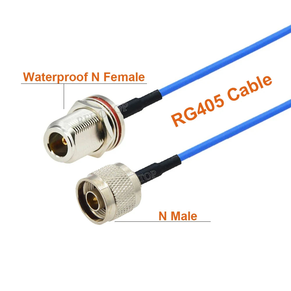 1PCS Blue RG405 Coaxial Cable N Type Male to Male Female to Female Connector RF Jumper Pigtail N Type Extension Cable 10CM~10M