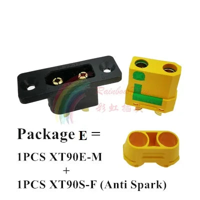 Amass XT90E-M Battery Connector XT90E Male Plug Gold-plated XT90 Mountable Connector Black Socket Or XT90H-M Quickly Charge