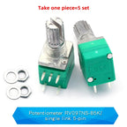5PCS RK097NS G Single Double Potentiometer B5K/10K/20K/50K/100K Power Discharge Bit Speaker Audio