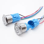 5PCS 16/19/22MM Waterproof Metal Push Button Switch LED Light Momentary Latching Car Engine Power Switch Socket 5V 12V 24V 220V
