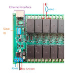 Ethernet/RS485 Relay Module with 32 Channels DC 12V 24V 20A, RJ45 Network Port TCP/IP and Modbus RTU Board