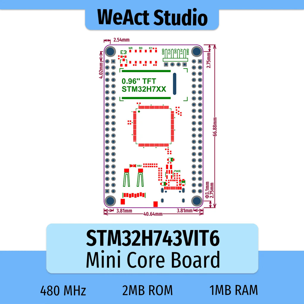 STM32H743VIT6 STM32H743VI STM32H743 STM32H7 ARM STM32 Minimum System Development Board Demo Board Core Board