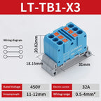 Push-in Terminal Block Multiple In Out Terminal Quick Connection of Wires Din Rail Wire Connector Universal Junction Box TB1-X6D