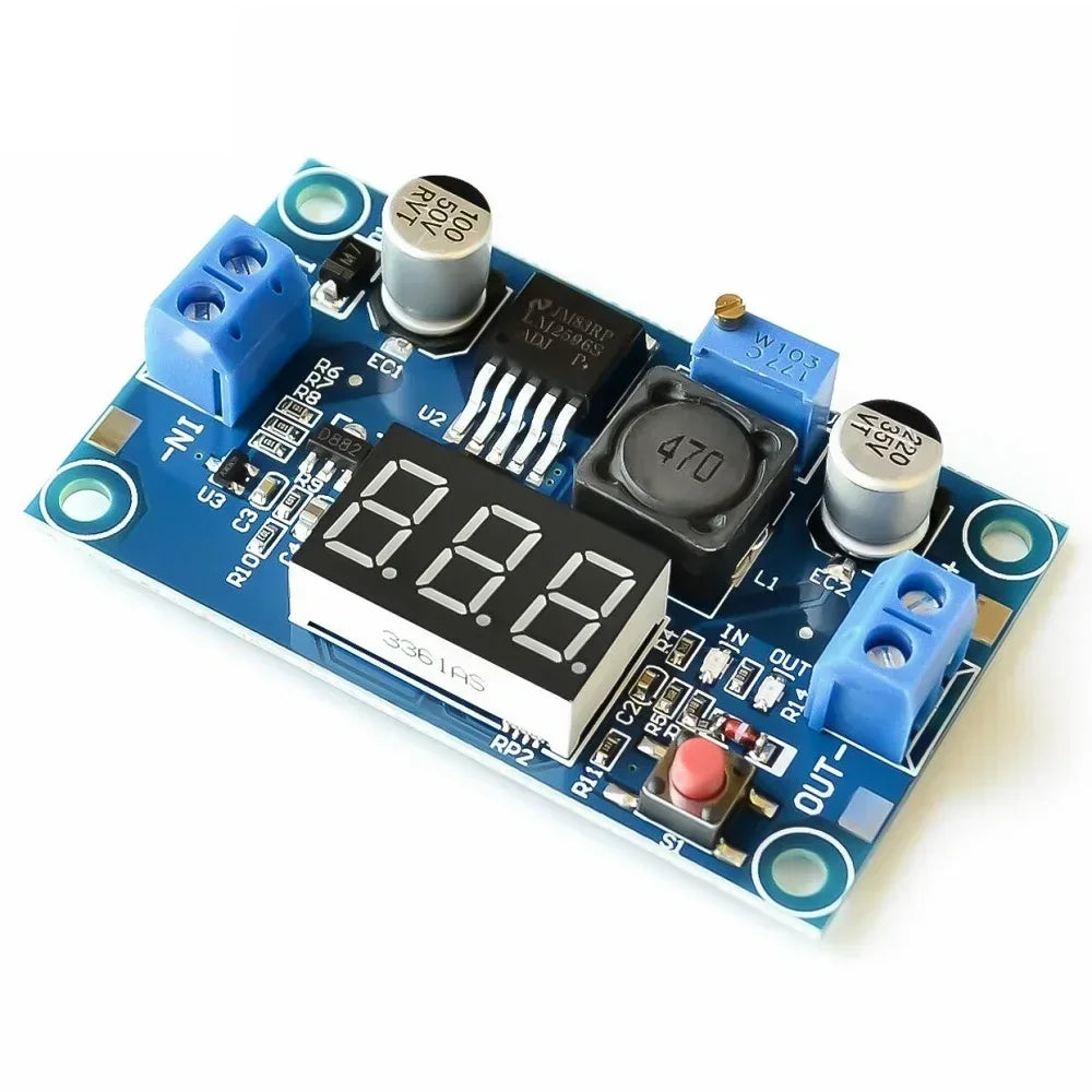 LM2596S DC DC Buck Converter Wide Voltage 3-40V To 1 5-35V Adjustable Module With LED Voltmeter Display For Car DIY Electronics
