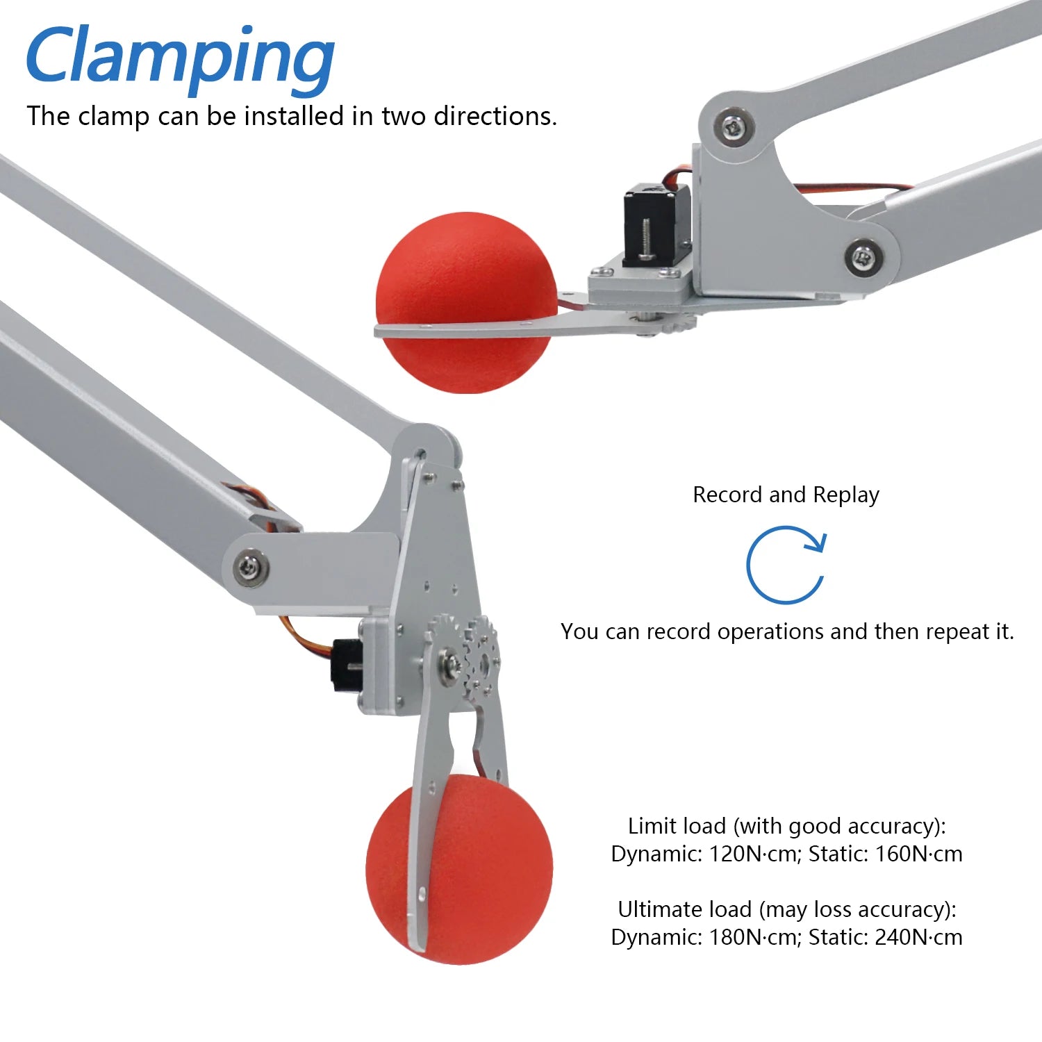 Freenove Robot Arm Kit for Raspberry Pi, High Accuracy, Stepper Motor, Metal Structure, Clamping Drawing Mode, Record and Replay