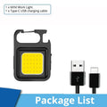 Keychain Light Mini Multifunctional Camping Flashlight USB Rechargeable LED Portable Bright COB Pocket Clip Lantern Outdoor Work