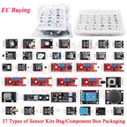 37 in 1 Sensors Modules 37 Kits Starter Kit with Box for Arduino Suitable for Raspberry Pi/STM32/ESP32/R3/51 Microcontroller