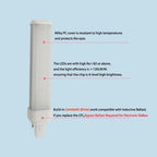 1PC G24d 2Pin 5W 7W 9W 11W 2U CFL PLC 13W 18W 26W LED Replacement Horizontal Retrofit PL Plug Lamp,Ballast Removal Required