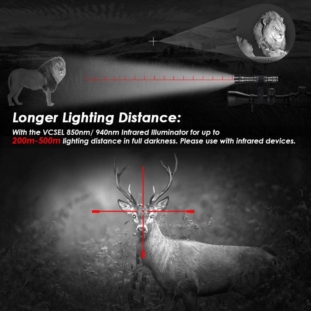UniqueFire Small IR850nm 940nm Infrared Tactical Hunting LED Flashlight 3 Modes Zoomable Torch for Coyote Hog Predator Varmint