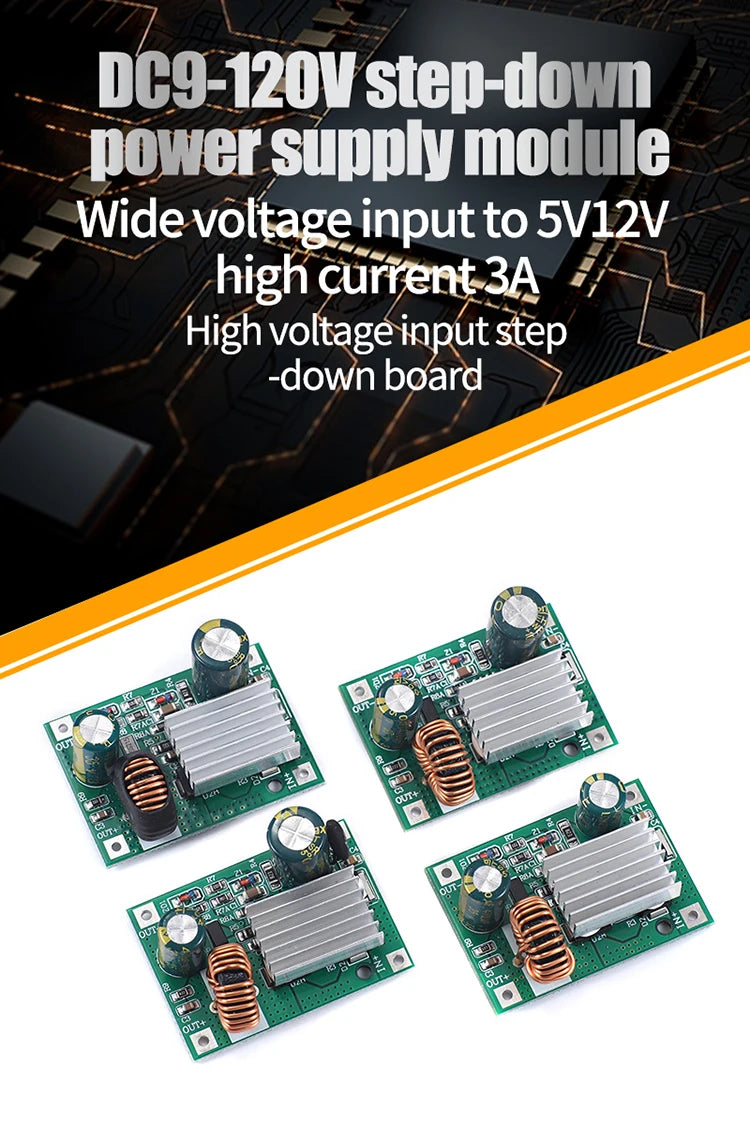 DC 9V 12V 24V 36V 48V 72V 84V 120V to 5V 12V 3A Step Down Module Power Supply DC DC converter Non-isolated Buck Converter
