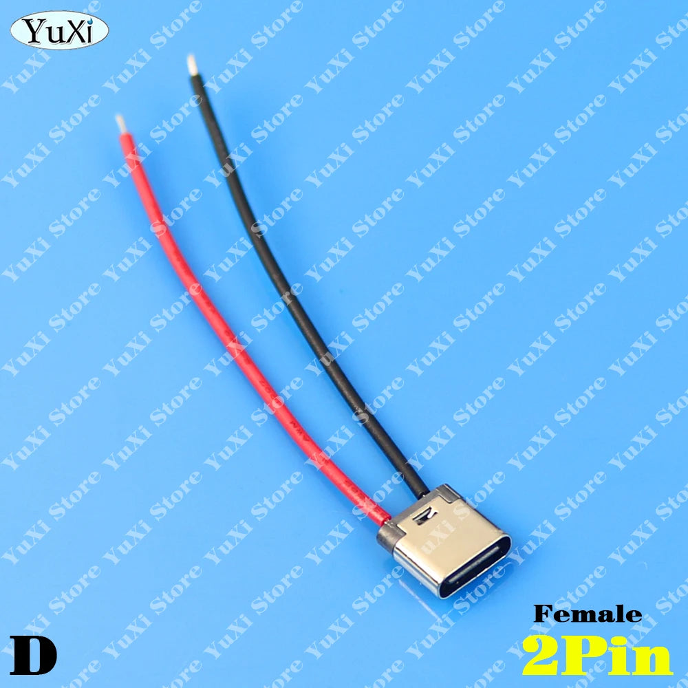 USB Type-C Waterproof Connector Male Female 2Pin Fast Charging Jack Port USB-C 4Pin Charger Plug Data Transmission Cable 3A 5V