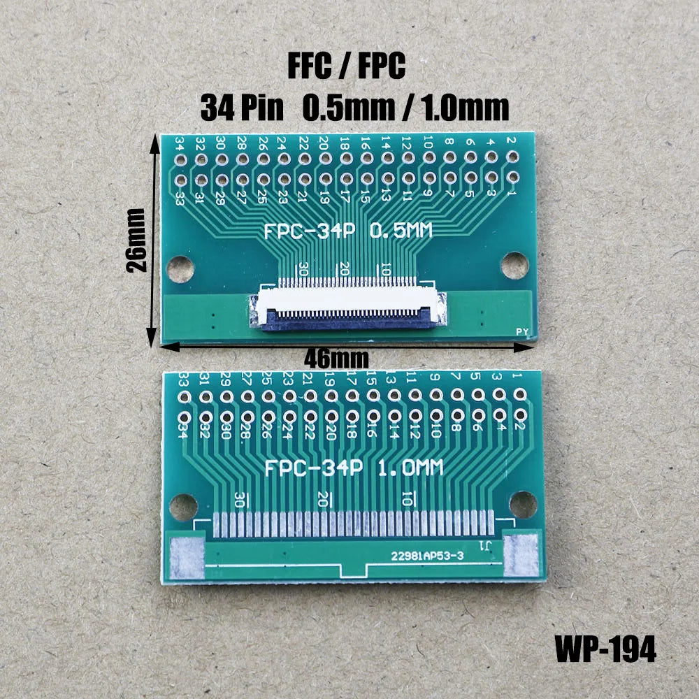 1pcs FPC/FFC Welding 0.5 Seat Connection 0.5mm Pitch Connector SMT To 2.54mm Flexible Cable Adapter Board 6 8 10 20 50 60 80 Pin