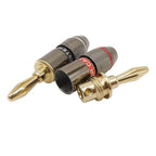8Pcs 4mm Banana Plug 24K Gold Plated Pure Monster Copper Speaker Adapter Screw  Plugs Audio Connectors
