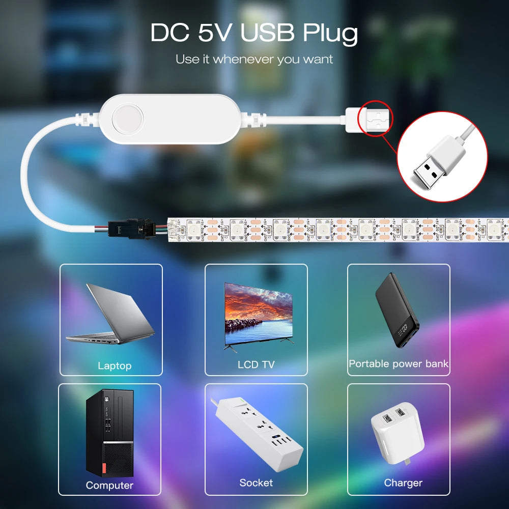 GLEDOPTO WLED ESP32 ESP8266 Ultra Mini LED Controller Multi Color RGB IC Addressable for Table Computer TV Backlight Dynamic ICs