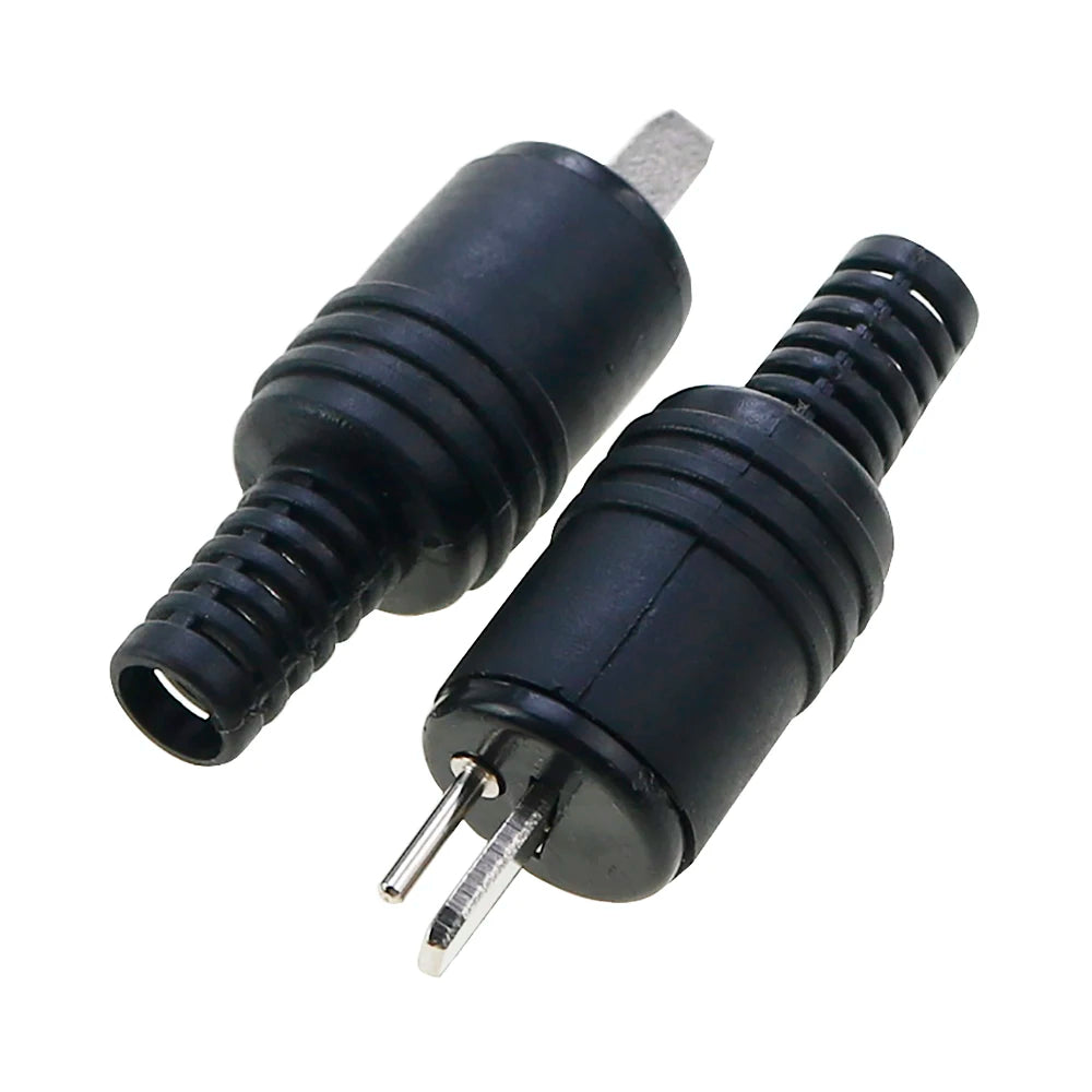 2PCS 2 Pin Black DIN Plug Speaker and HiFi Connector Screw Terminals Connector Power Audio Lamp Signal Plug Adapters