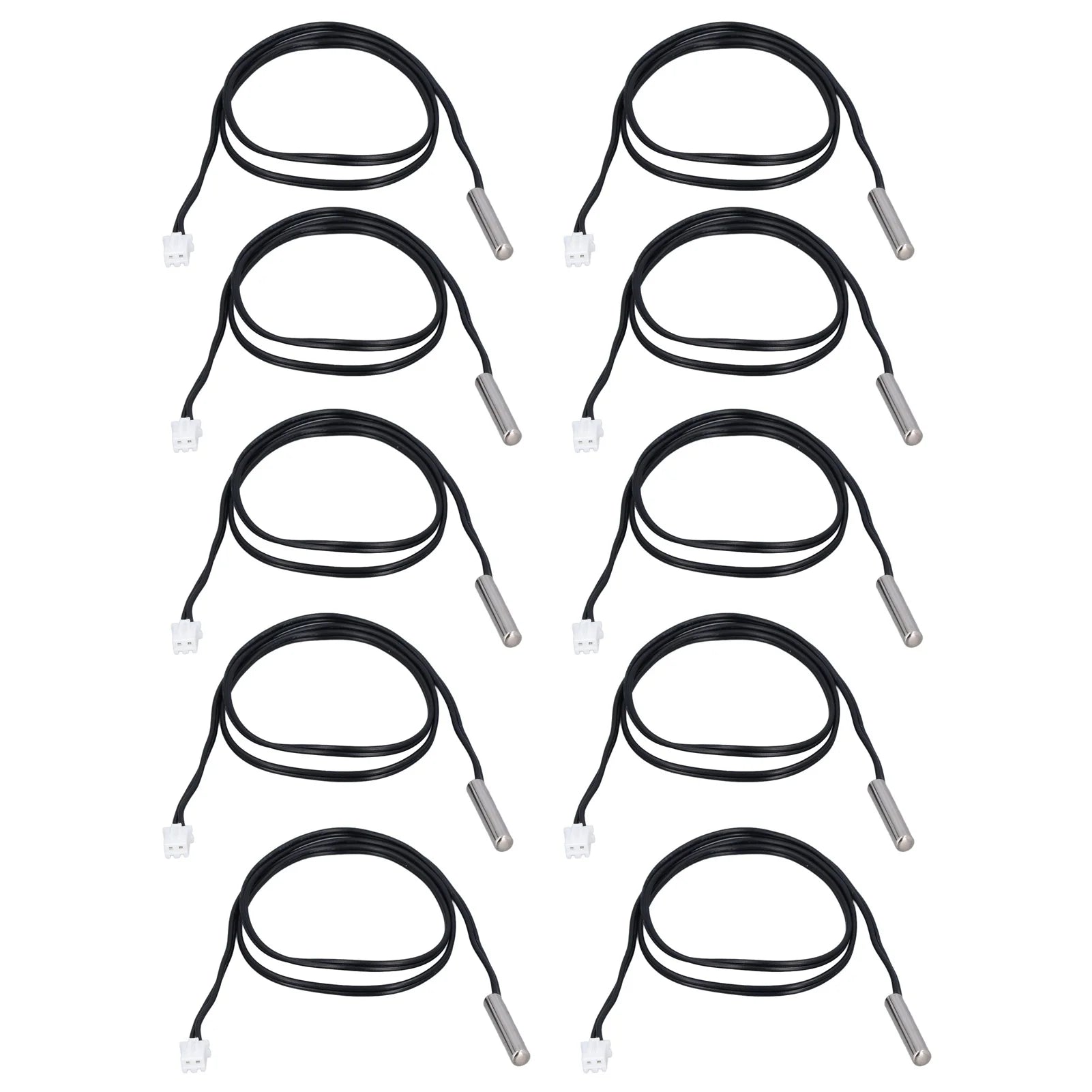 10Pcs Temperature Sensor Probe NTC Thermistor Temp Transducer 5x25mm Cylindrical Head 500mm10K B3435