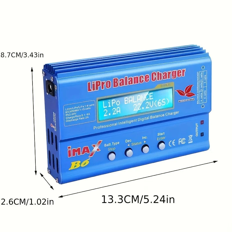IMAX B6 Digital Battery Pack Charger, an 80W Digital Balance Charger for Aircraft Models, with a Discharge Power of 5W Suitable